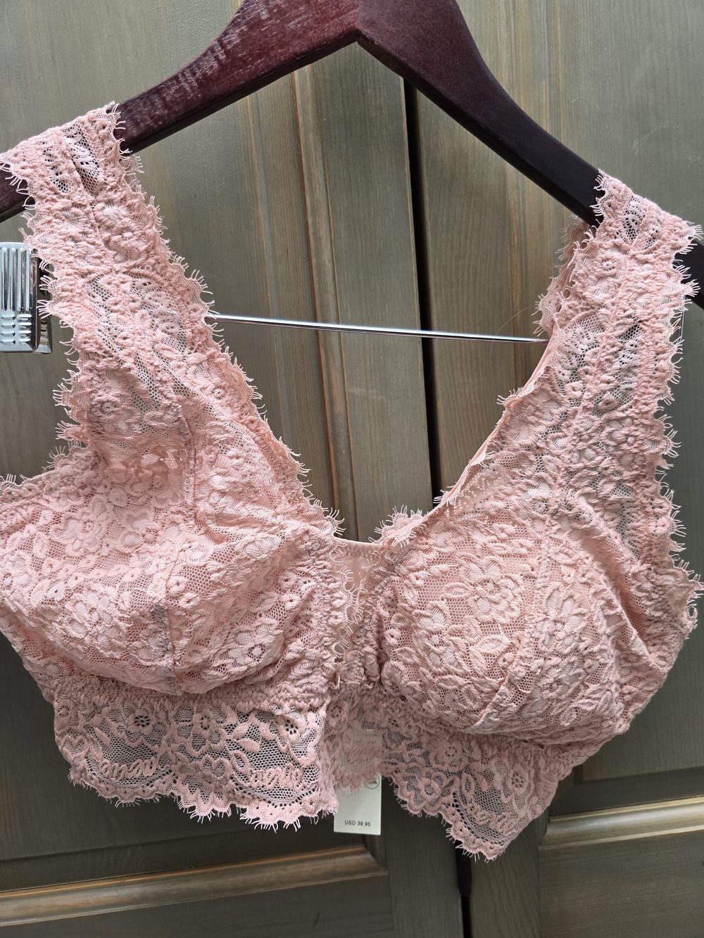 Set Of Two American Eagle Outfitters Lace Bralette - Blush Pink And Mauve